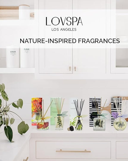 LOVSPA Reed Diffuser Set, Smoked Vanilla Scented Oil Diffuser with Sticks, Home Fragrance Accessories for Bathroom Shelf Decor, Aroma Diffusers for Home or Office Fall Decor, USA Made