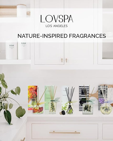 LOVSPA Reed Diffuser Set, Summer Linen Scented Oil Diffuser with Sticks, Home Fragrance Accessories for Bathroom Shelf Decor, Aroma Diffusers for Home or Office Desk, USA Made