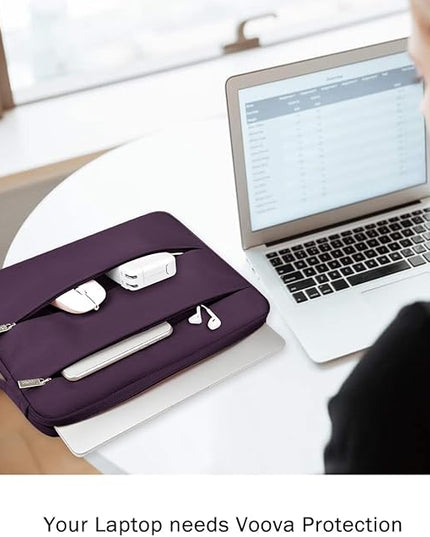 Voova 14 15 Inch Laptop Sleeve Case, Waterproof Computer Bag Cover Compatible with MacBook Air 15 M2/M3/M4 2022-2025, MacBook Pro 15, Hp chromebook 14, 14-15” Dell Lenovo Acer Asus, Dark Purple
