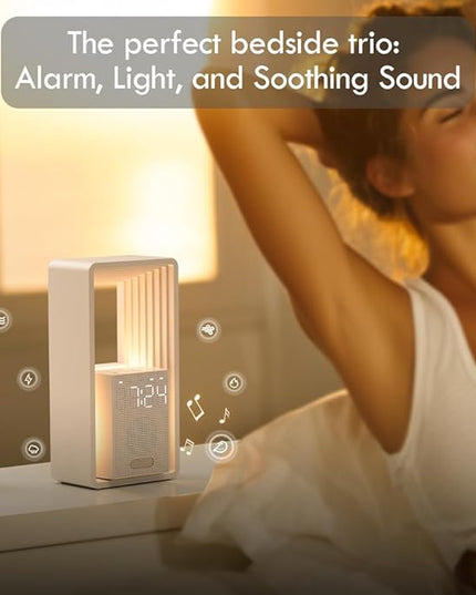 WILIT Digital Alarm Clock Sunrise, White Noise Sound Machine with Nightlight, 9 Sleep Aid Sounds Wake up Light for Heavy Sleepers, Dimmable Display, Snooze, USB Charging Port,Gifts for Women,Men,Teens