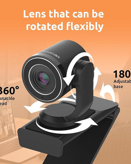 TOUCAN 1080P Webcam with Microphone,FHD Streaming Camera with 1080P/60fps,Privacy Protection Plug Play Ultra Compact Web Cam w/ 89°View for Computer/Meeting/Online Classes/Zoom/YouTube