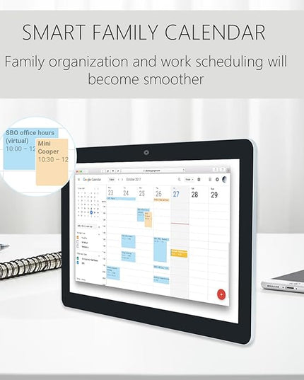 15.6 to 27 inch Touchscreen Digital Calendar & Wall Planners, Smart Whiteboard Calendar for Chore Chart & Work Schedule, Built in Speakers and Camera, Include Wall Mount & Desk Stand (17.3-inch)