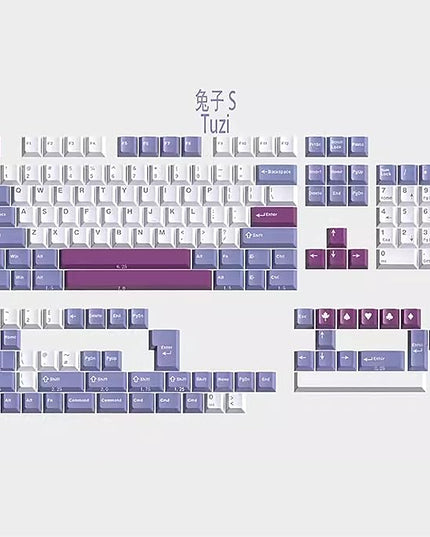 Sumgsn 160 Keys Doubleshot Keycaps Cherry Profile Tuzi Keycaps Set 7u Spacebar Fit for 61/64/87/104/108 Cherry Mx Switches ISO ANSI Layout Mechanical Keyboards Alice Keyboards