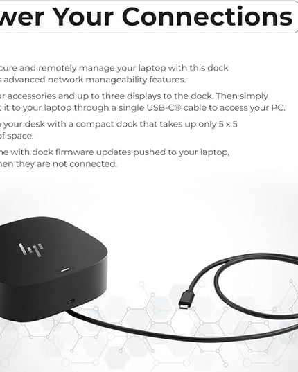 HP Docking Station for Laptop Dual Monitor and Charging Bundle - HP USB-C G5 Dock 5TW10AA / 5TW10UT / 5TW10AA#ABB with 120W Adapter, HDMI, DisplayPort, USB-C Cables & Microfiber Cleaning Cloth