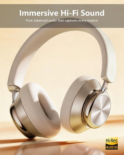 Wentronic Y03 Bluetooth Headphones Wireless Active Noise Cancelling Over Ear Headphones 48 Hours Playtime High Sound Quality 6 EQ Music Mode Headphones with Soft Ear Cushion - Starlight