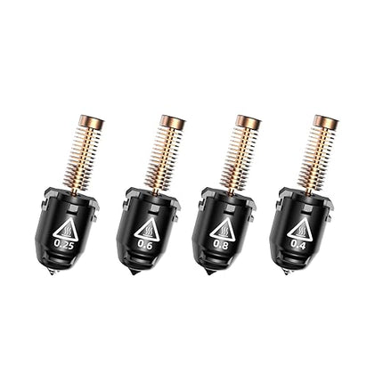 FLASHFORGE Adventurer 5M Nozzle, All Sizes 4-Pack Nozzle Bundle, 280℃ High Flow 32mm³/s Nozzle for Stable High-Speed Printing, Adventurer 5M Pro Hotend, 3S Quick-Detachable Nozzle