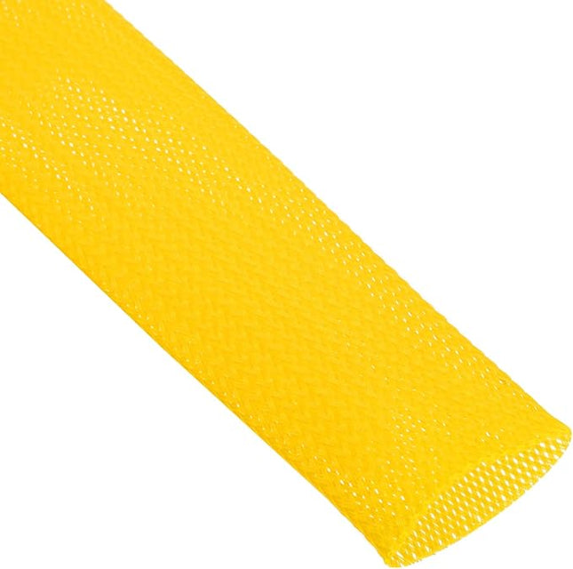 uxcell Expandable Sleeving, 1 1/2-inch 25ft Cable Sleeve, Yellow