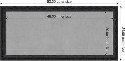 Amanti Art Black Framed Magnetic Board 24x52 Oversize Vision Board for use with Magnets, 100% Metal Sheet to Display Items as Office Decor or for Home Organization in mudroom, Kitchen or Kids Room