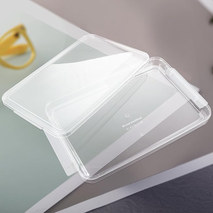 Transparent Document Storage Box with Snap-tight Lid Wear-resistant File Organizer for Home Office Large Clear File Box for Document and Paper Storage Desktop Filing
