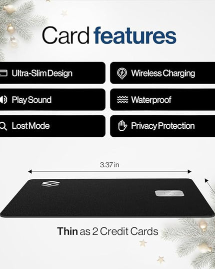 SPOTMINDERS Mens Valentines Day Gifts for Him Apple MFi Certified Credit Card Wallet Tracker PRO (iOS Only) 0.07in Works with Apple Find My Rechargeable Tracking Card IP68 Slim Passport Item Finder
