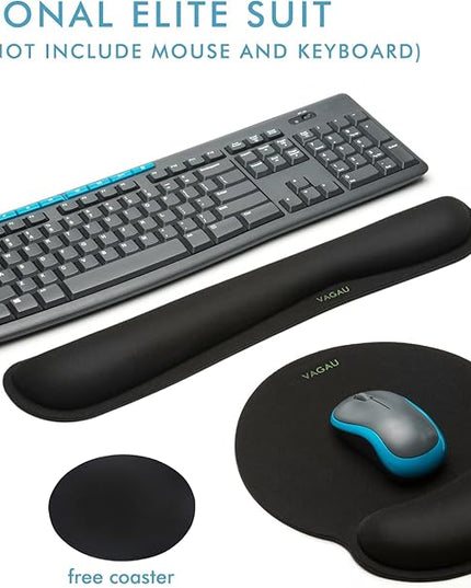 VAGAU Premium Keyboard Wrist Rest and Mouse Pad Wrist Support, Ergonomic Memory Foam Set for Office, Laptop, Mac, Computer and Gaming, Comfortable Typing &Wrist Pain Relief