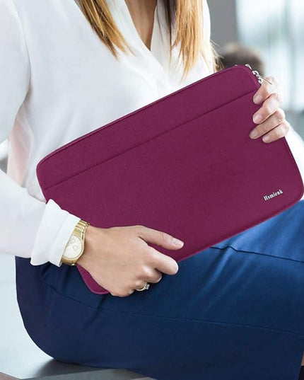 Laptop Case 14 inch, Shockproof Protective Notebook Cover Bag with Accessory Pocket, Carrying Laptop Sleeve Compatible for MacBook HP Lenovo Dell Asus Acer, Rose Red