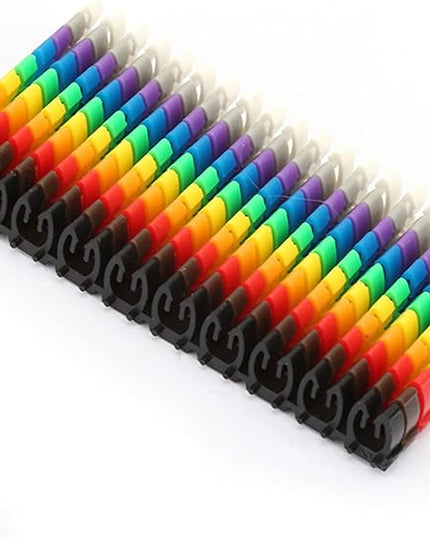 Clip-on String Wire Marking Boxed Plastic Digital Number Wire Label Tube Set Colorful Cable Marker (100PCS -2.5MM)