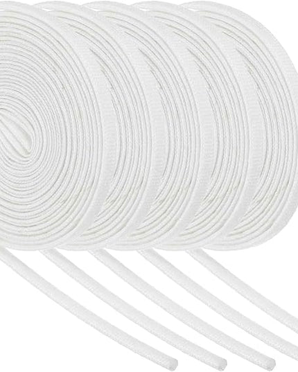 MECCANIXITY 5Pcs Wire Insulation Braid Fire Sleeve,9.8Ft-2mm ID White, High Temp Silicone Coated Fiberglass Sleeving for Automotive Hose Lines Electrical Wiring