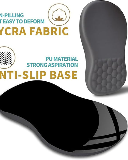 Hokafenle Ergonomic Mouse Pad Wrist Support with Massage Design, Wrist Rest Pain Relief Mousepad with Memory Foam&Non-Slip PU Base, Mouse Pads for Wireless Mouse & Desk (12x8 inch,Light Grey)
