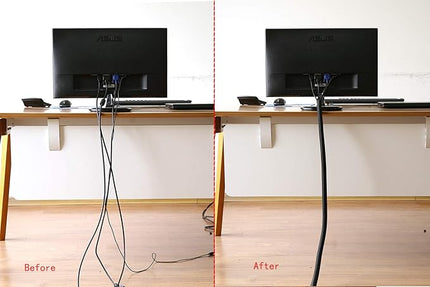 Alex Tech 10ft - 1.25 inch Cord Protector Wire Loom Tubing Cable Sleeve Split Sleeving for USB Cable Power Cord Audio Video Cable – Protect Cat from Chewing Cords - Black