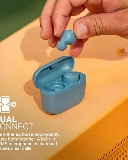 JLab Go Air Pop+ True Wireless Earbuds, in Ear Headphones, Bluetooth Earphones, 35H Playtime Ear Buds, Bluetooth Earbuds with Microphone, USB-C Charging Case, Dual Connect, EQ3 Sound, Slate