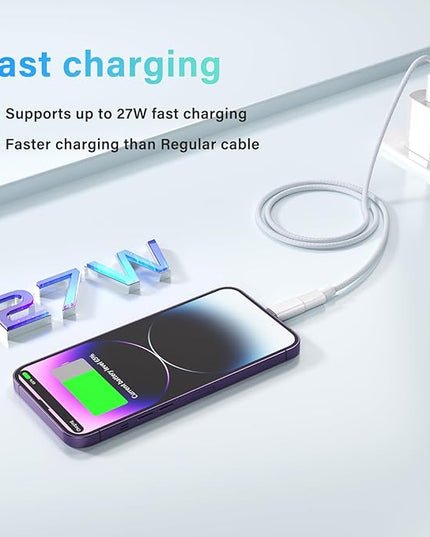 USB C Type C to Lightning Adapter MFi Certified 4 Pack 27W Fast Charging Support Data Sync,Lightning to USB Type C Cable Adapter for iPhone/iPad/for Airpods,with Anti-Lost Loop,Not for Audio/OTG