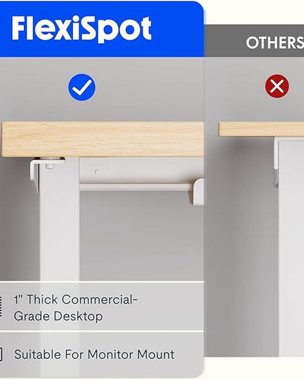 FLEXISPOT L Shaped Standing Desk, 71 x 63 Inch Electric Height Adjustable Corner Desk, Sit Stand Computer Workstation, Preset Controller, Home Office, White Frame with White Top
