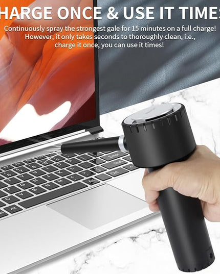 Compressed Air Duster, Electric Air Duster, Portable 45000 RPM Cordless Dust Blower, 6000mAh Battery Air Can Duster, Powerful Computer Keyboard Cleaning Air Spray, Rechargeable Electric Canned Air