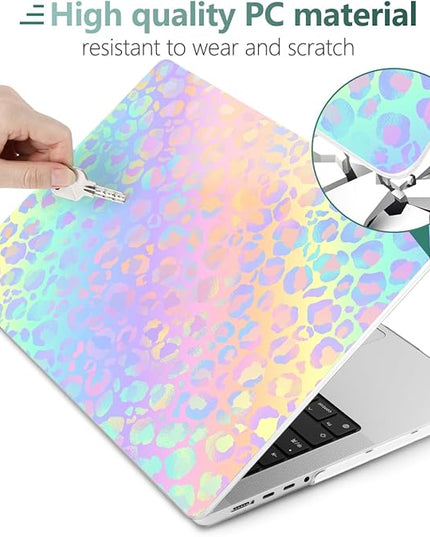 DONGKE Case for M5 MacBook Pro 14 inch 2025 2024-2021 M4 M3 M2 M1, Plastic Hard Shell Cover Compatible with A3434 A3112 A3401 A3185 A2992 A2779 A2442, Retina XDR Display & Touch ID, Leopard Print