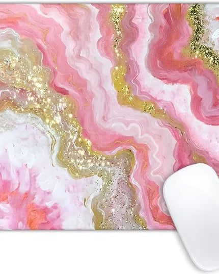 Dazzling Geode Pink Gold Marble Mouse pad Customized Mousepad Non-Slip Rubber Base Mouse Pads for Computers Laptop Office Desk Accessories Mouse pad