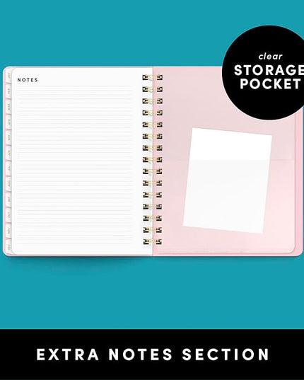 PAPERAGE 2026 Weekly & Monthly Planner, 12 Months (January 2026 - December 2026), 6.6 in x 8.1 in, Spiral Bound 2026 Planner with Weekly, Monthly & Yearly Views, Note Pages & Inner Pocket – Dark Green
