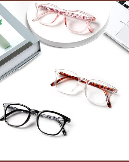 Henotin 3-Pack Blue Light Blocking Reading Glasses,Spring Hinge Computer Readers for Men Women,Anti UV Ray Filter Eyeglasses (Mixed Color-2, 1.25, Diopters)