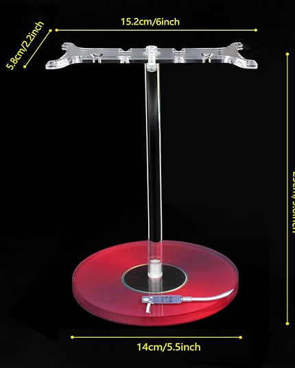 Clear Acrylic Headphone Stand for AirPods Max/Gaming Headsets (HyperX/Xbox) - Universal Holder for Bose, Beats & Wireless Headphones - Space-Saving Organizer (Red Record/LP)