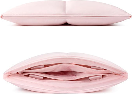 Comfyable Puffy Laptop Sleeve 13 14 Inch, Quilted Puffer Laptop Carrying Case with Handle, Pillow Case Compatible for MacBook Air M4 2025, MacBook Pro M5 M4 Pro/Max, Light Pink