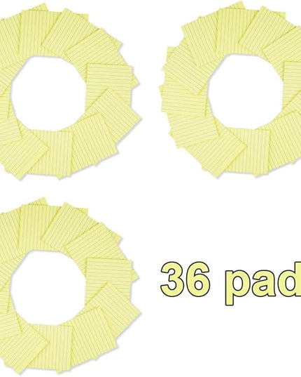 (36 Pack) Lined Sticky Notes 4x6 in,Yellow Large Notepads with Lines,Ruled Stickies Super Sticking Power,Office School Memo Note Pads,Post on Windows Doors,Recyclable,Easy to Write on,Hold Well