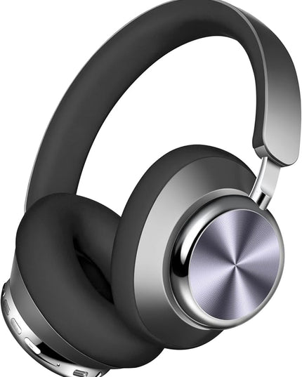 Wentronic Y03 Bluetooth Headphones Wireless Active Noise Cancelling Over Ear Headphones 48 Hours Playtime High Sound Quality 6 EQ Music Mode Headphones with Soft Ear Cushion - Grey