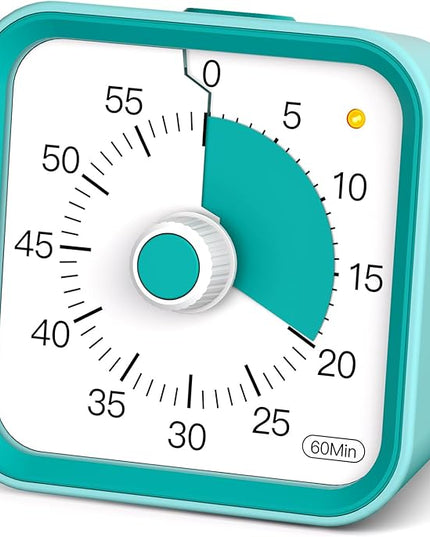 InfPokid Visual Timer for Kids with Pause Function, 60 Minute Countdown Timer for Kids Desk Study, Teaching, Kitchen Cooking, Office Meetings, Time Management for ADHD (Green)