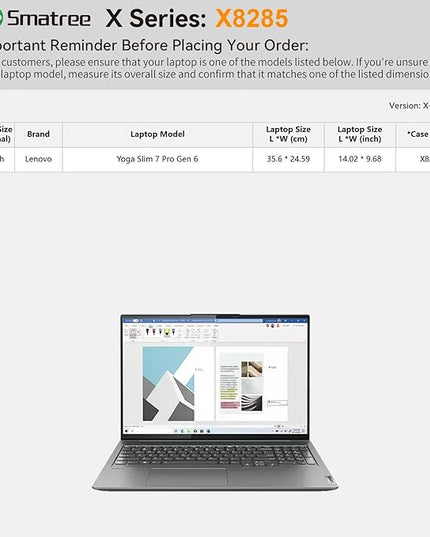 Smatree Hard EVA Protective Sleeve Case Compatible for 16 inch Lenovo Yoga Slim 7 Pro Gen 6 Laptop, Anti-Shock Notebook Bag, White (X8285W)
