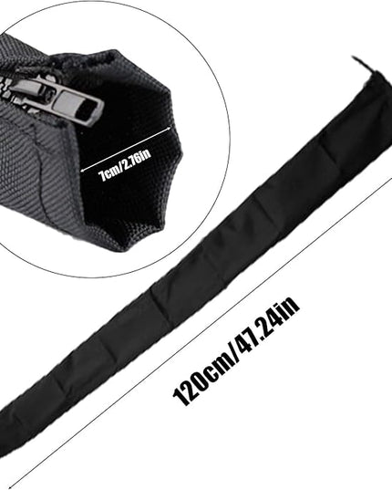 HSOKEW 2Pc Outboard Motor Cable Sleeve with 100pcs Nylon Cable Tie, 47 Inch Long Zippered Rigging Sleeve Trolling Motor Sleeve Trolling Motor Cable Organizer Sleeve for Cover Wire Extension Cord