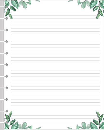 A4 TUL Discbound Lined Refill Paper, 11-Disc Discbound Ruled Filler Paper, 100Sheets / 200Pages Loose-Leaf Line Paper, 100gsm White Paper, 8.5'' x 11'', Leaf