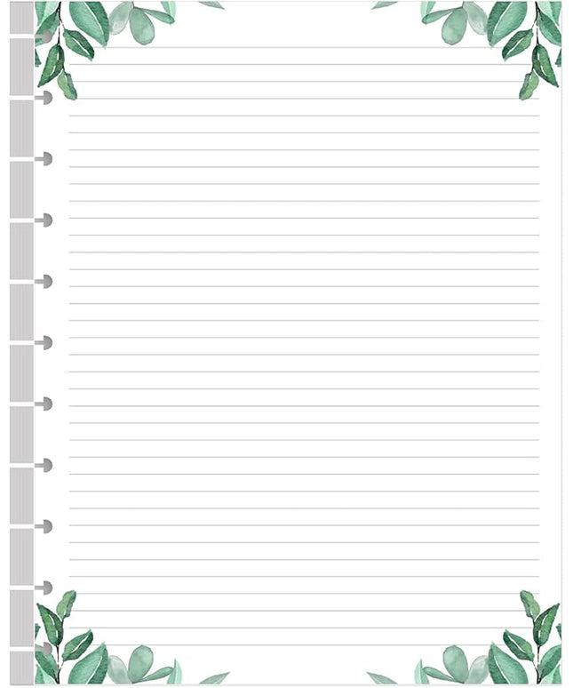 A4 TUL Discbound Lined Refill Paper, 11-Disc Discbound Ruled Filler Paper, 100Sheets / 200Pages Loose-Leaf Line Paper, 100gsm White Paper, 8.5'' x 11'', Leaf