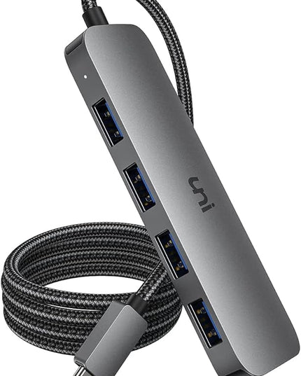 uni USB C to USB Hub 4 Ports, Aluminum USB Type C to USB Adapter with 4 USB 3.0 Ports, Thunderbolt 3 to Multiport USB 3.0 Hub Adapter for MacBook Pro/Air 2020/2019, iPad Pro, Dell, Chromebook and more