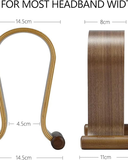 SAMDI Wood Headphone Stand, Headphone Holder Wood Headset Stand Compatible for Sony, Bose, Shure, Jabra, JBL, AKG Gaming Headphones Display et. (Walnut)