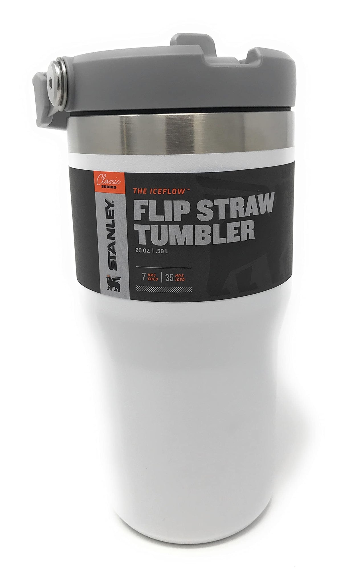 STANLEY IceFlow Flip Straw Tumbler with Handle 20 oz | Twist On Lid and Flip Up Straw | Leak Resistant Water Bottle | Insulated Stainless Steel |BPA-Free | Polar