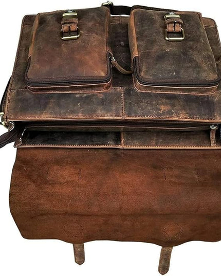 cuero Retro Brown Laptop Messenger Bag Office Briefcase Crossbody Travel Bag For Men And Women Bag Office Laptop Bag