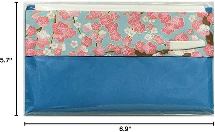 Mino Washi Japanese Toraditional Kaishi Paper 30 Sheets of Plain kaishi Paper in Japanese Colorful Yuzen Paper Poach with Sweet Pick [Blue], 5.7 x 6.9 inches(145 x 175 mm)