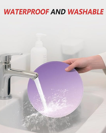 ITNRSIIET Mouse Pad Non-Slip Rubber Base Smooth Surface Stitched Edges Waterproof Durable Compatible with All Mice for Office & Gaming, Desk Accessory, Diameter 8.7 inch, Lavender Gradient