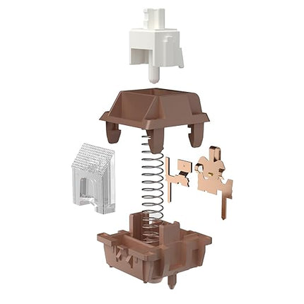 DUROCK Mocha Silk Linear Switches, Full POK Switch 56g Long Spring, Light Diffuser 5 Pins Lubed Smooth Thocky Mechanical Keyboard Switches (70pcs)