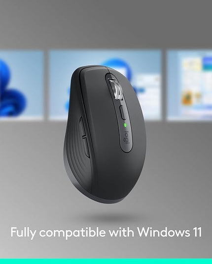 Logitech MX Anywhere 3S Compact Wireless Mouse, Fast Scrolling, 8K DPI Any-Surface Tracking, Quiet Clicks, Programmable Buttons, USB C, Bluetooth, Windows PC, Linux, Chrome, Mac - Graphite
