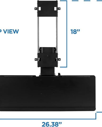 Mount-It! Under Desk Computer Keyboard and Mouse Tray, Slide Out Ergonomic Keyboard Drawer with Gel Wrist Pad, Tilt, Swivel and Height Adjustment, Black