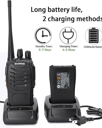 Baofeng Walkie Talkies Two-Way Radios bf-888s for Adults Long Range Rechargeable Communicator Handheld Professional UHF Interphone 10 Pack Walky Talky Set with Earpiece,Li-ion Battery and Charger