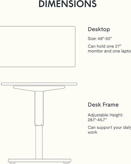 FLEXISPOT EN1 One-Piece Adjustable Stand Up Desk - 48 x 30 Inches Electric Standing Desk with Seamless Desktop (Silver Frame + Mahogany Top, 2 Packages)