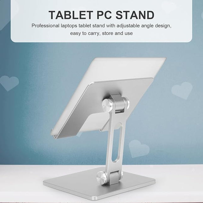 NOLITOY Foldable Aluminum Laptop Bracket and Tablet Stand Portable Height Adjustable Holder for Desk and Travel Silver Gray