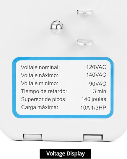 QWORK Voltage Protector 2-Pack for Major Appliances, 120V 1400W, Surge & Voltage Fluctuation Protection for Air Conditioners, TV/PC, Freezers